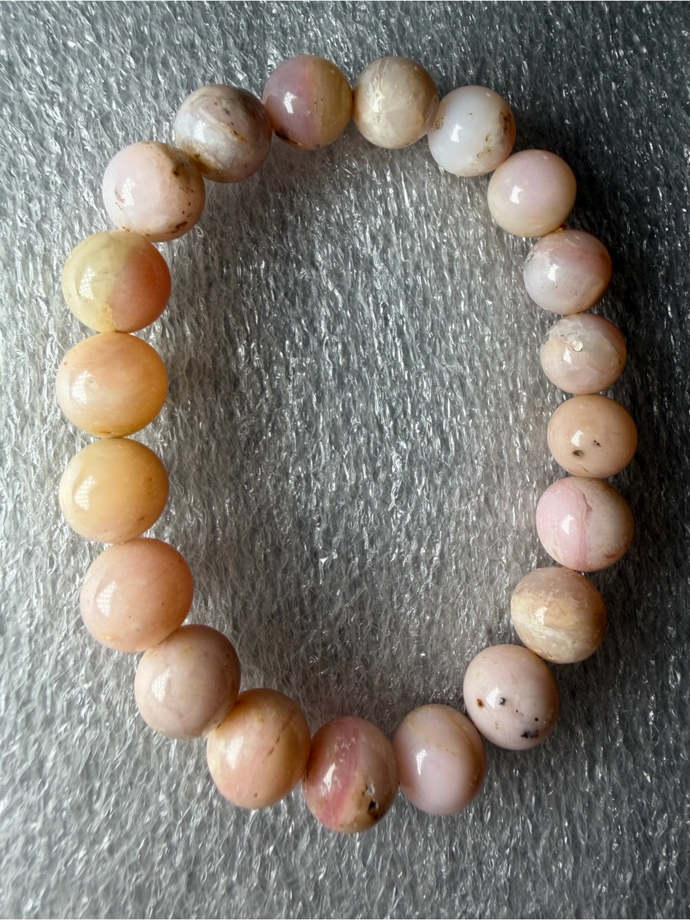 Beautiful 9MM Pink Opal Natural Crystal Bracelet